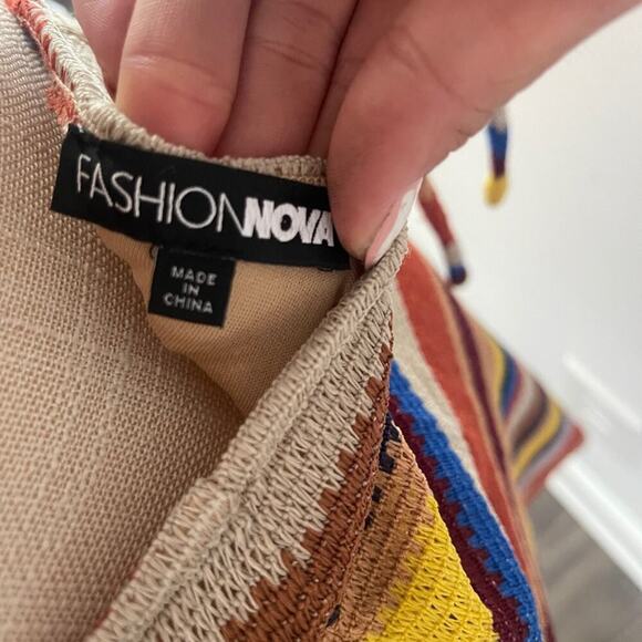 Fashion Nova “Baja Babe” Crochet Multicolor Striped Mini Dress - Picture 14 of 15